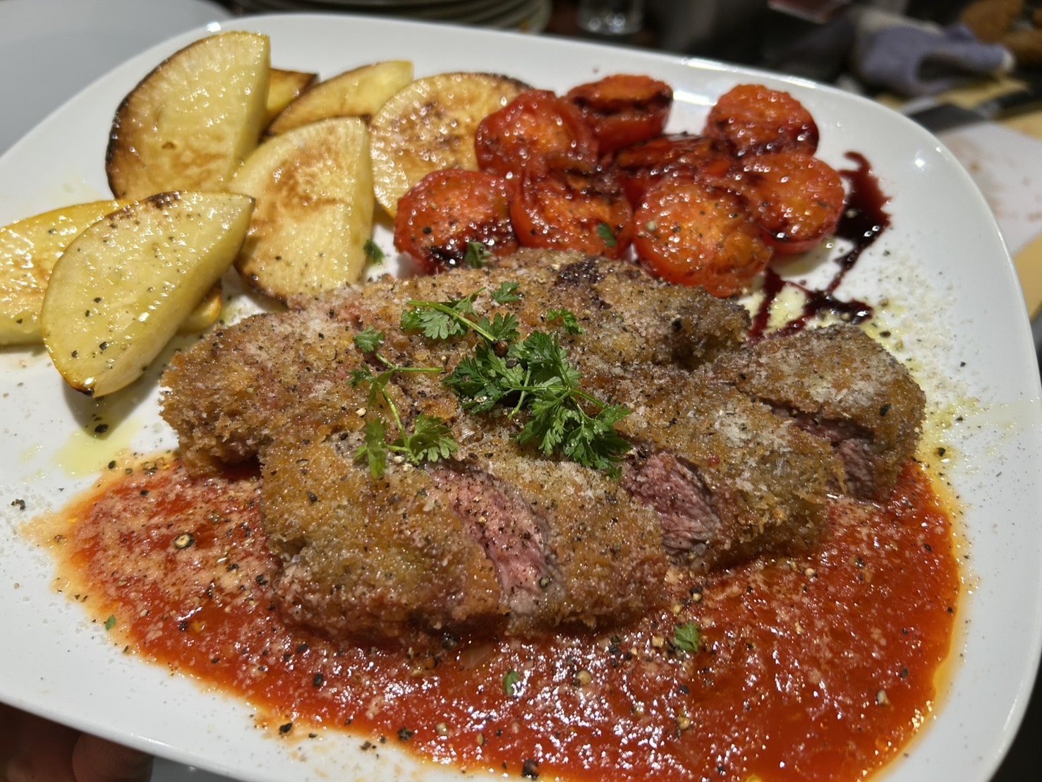 肉料理と焼き野菜